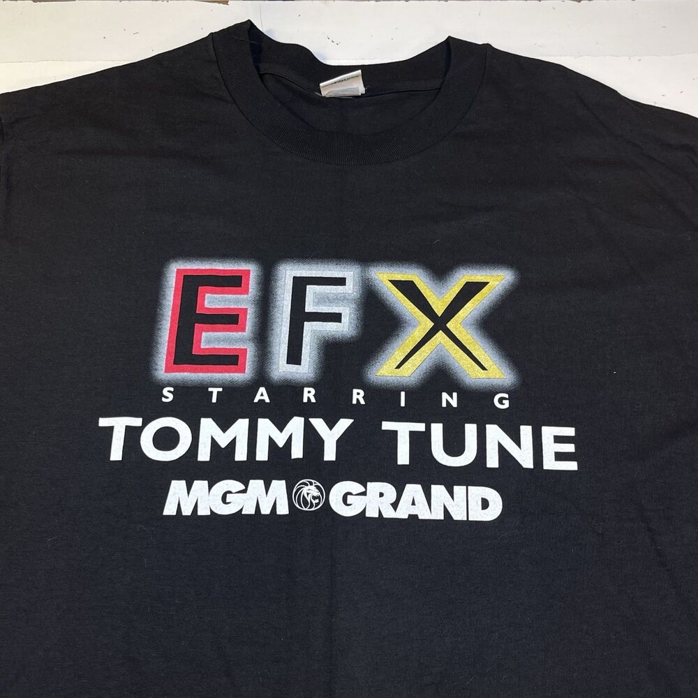 VINTAGE 1993 NEW MGM GRAND EFX STARRING TOMMY TUNE LAS VEGAS T SHIRT Mens L